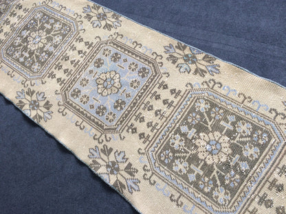 12 X 2.7 FT Oushak Runner Turkish Runner Rug Vintage Runner Rug Hallway Runner Rug Turkish Rug Runner Wool Runner Rug Wool Oushak Rug