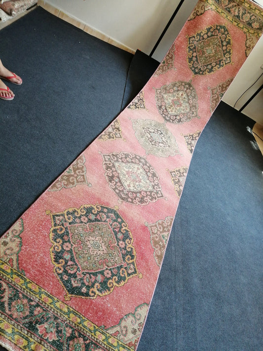 13.5x2.8 Oushak Runner Rug Turkish Runner Rug Vintage Runner Rug Hallway Runner Rug Kitchen Runner Rug Wool Runner Rug Wool Oushak Rug
