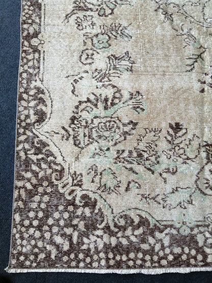 5.5 x 9.6 Muted Vintage Rugs TURKISH HAND MADE Rug Neutral Vintage Turkish Rugs  Oushak Rug Traditional Rug,  Oushak Rug,Vintage Neutral Rug
