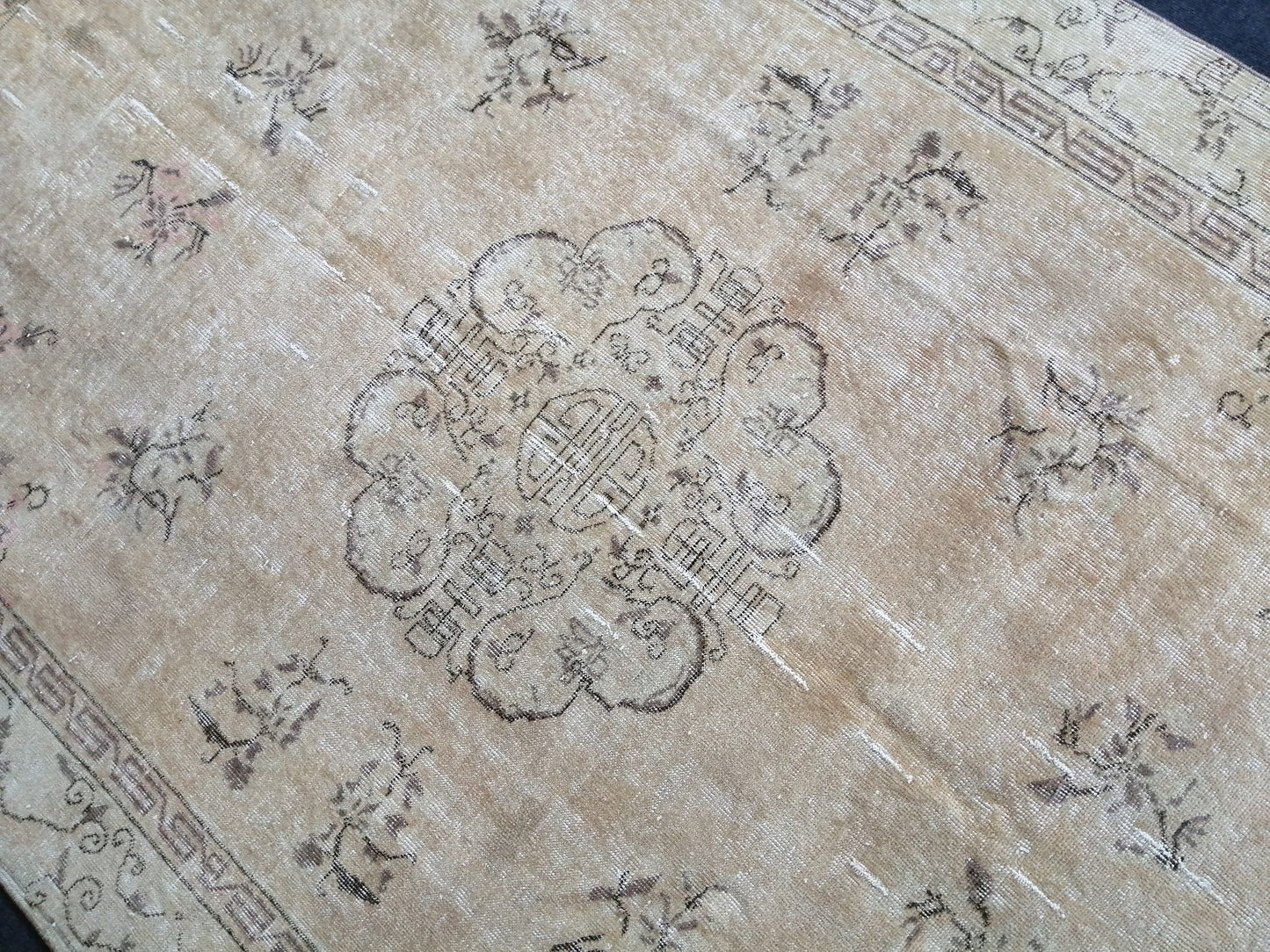 6 x 9.3 Large Area OUSHAK RUG TURKISH Oushak Rug Vintage  Rug Vintage Rug Wool 6x9 Rug Hand Made Rugs Vintage Turkish Rug Muted Oriental rug