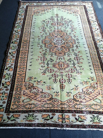 9.3 x 6 Turkish Rug, Oushak Rug, Wool Vintage Rug, Hand Made Rug  Oriental Rug