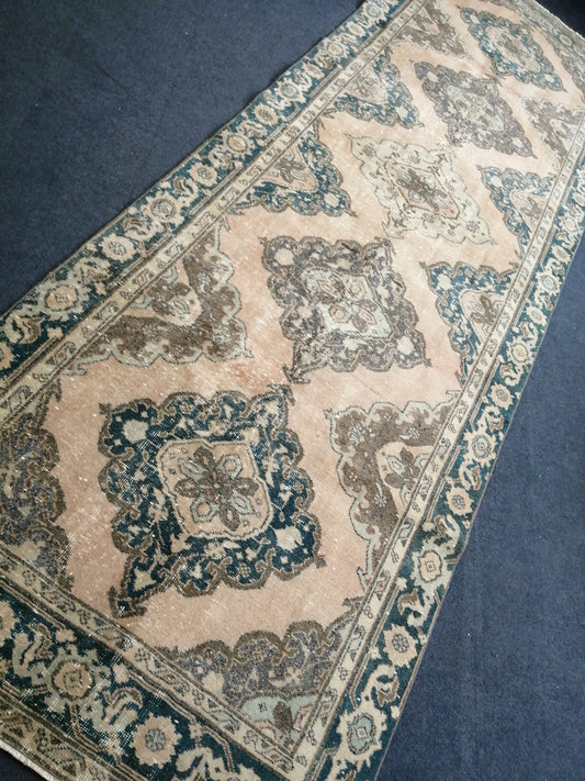 Hand Knotted Runner Rug Turkish Runner 4.2 x 13 Rug Vintage Runner Rug Hallway Runner Rug Kitchen Runner Rug Wool Runner Rug Wool Oushak Rug
