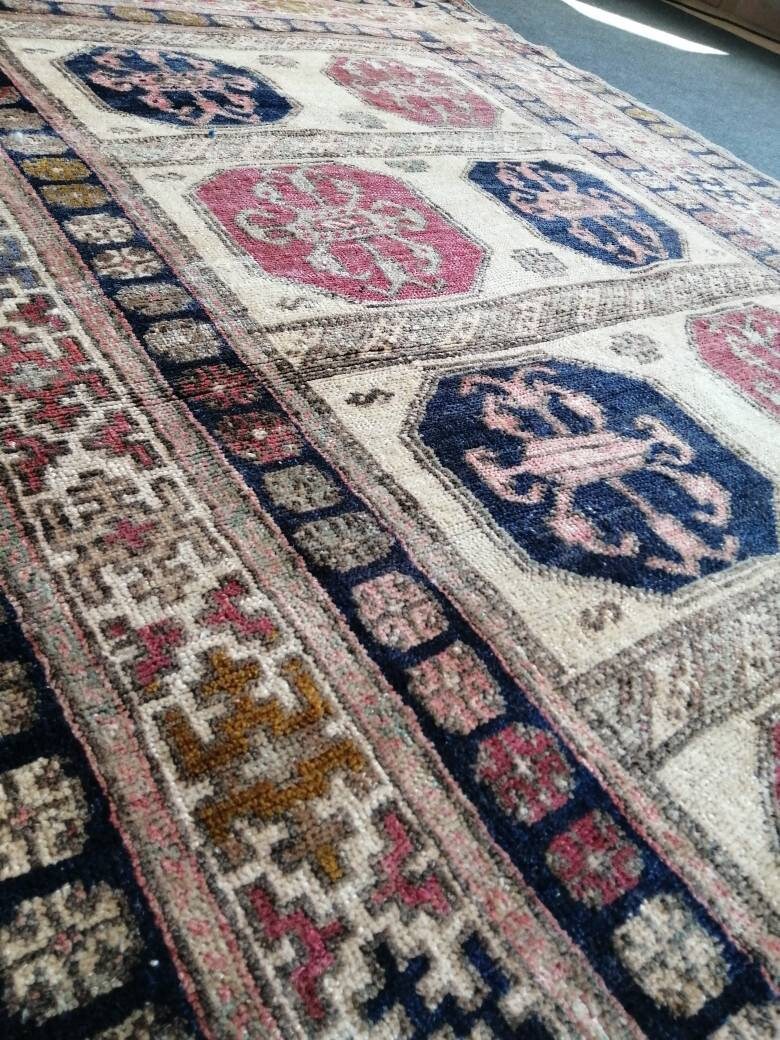 Vintage  Original Area Turkish  Rug,Traditional Bohemian Rug, Living Room Rug,Oushak Rug,Hand woven Rug,Weaving Rug,  Vintage Flooring