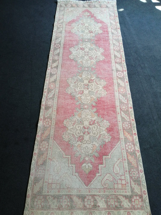 9.9 x 3 Oushak Runner Rug Turkish Runner Rug Vintage Runner Rug Hallway Runner Rug Kitchen Runner Rug Wool Runner Rug Wool Oushak Rug