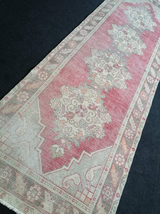 9.9 x 3 Oushak Runner Rug Turkish Runner Rug Vintage Runner Rug Hallway Runner Rug Kitchen Runner Rug Wool Runner Rug Wool Oushak Rug