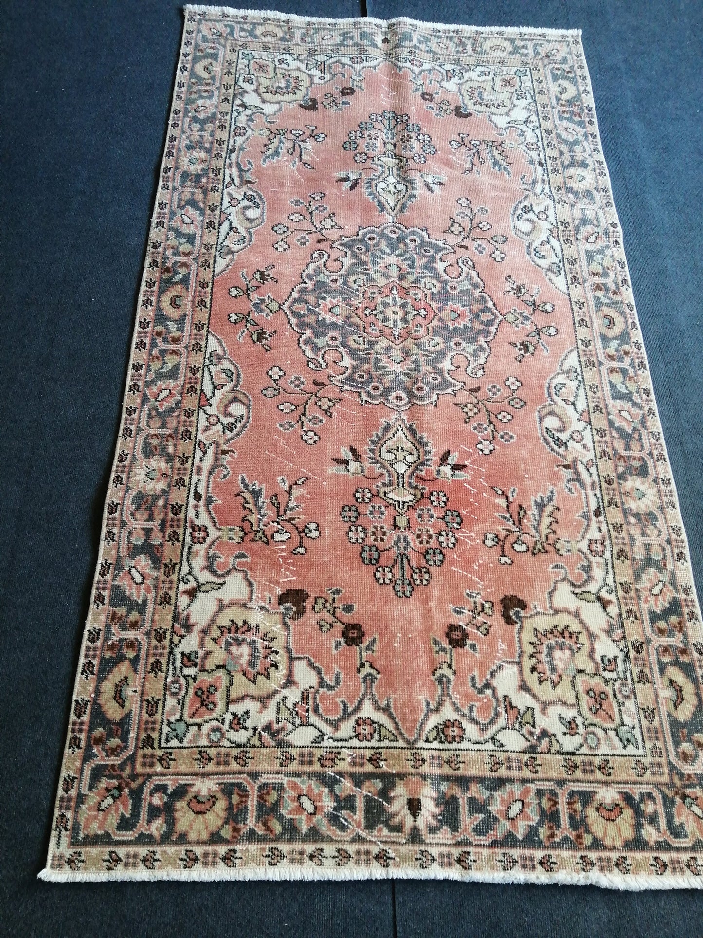 7 X 3.8 Turkish Rug  Hand Made Rug  Vintage Rug, Hand Made Oushak Rug, WOOL RUG