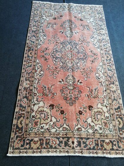 7 X 3.8 Turkish Rug  Hand Made Rug  Vintage Rug, Hand Made Oushak Rug, WOOL RUG