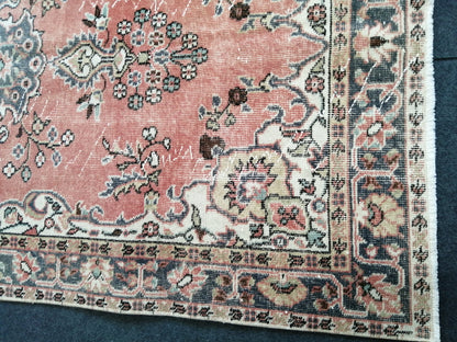 7 X 3.8 Turkish Rug  Hand Made Rug  Vintage Rug, Hand Made Oushak Rug, WOOL RUG