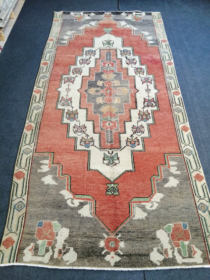 9.5 x 4.4 Oushak Rugs, Turkish Oushak Rug, Vintage  Rugs, Turkish Vintage Rug large wool rug