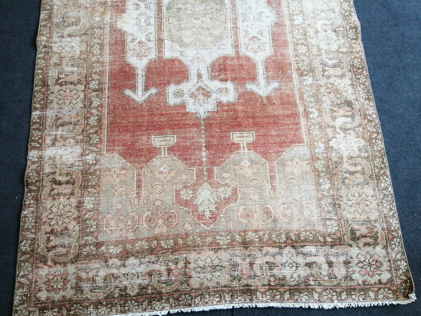 5 x 8.7 Distressed OUSHAK RUG TURKISH Rug  Vintage Rug Wool Oushak Rug Hand Made Rugs Vintage Turkish Rug