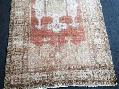 5 x 8.7 Distressed OUSHAK RUG TURKISH Rug  Vintage Rug Wool Oushak Rug Hand Made Rugs Vintage Turkish Rug
