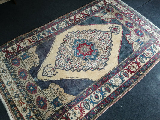 4.6 x 7 OUSHAK RUG TURKISH Oushak Rug Vintage Oushak Runner Rug Vintage Runner Rug Wool Oushak Rug Hand Made Rugs Vintage Turkish Rug