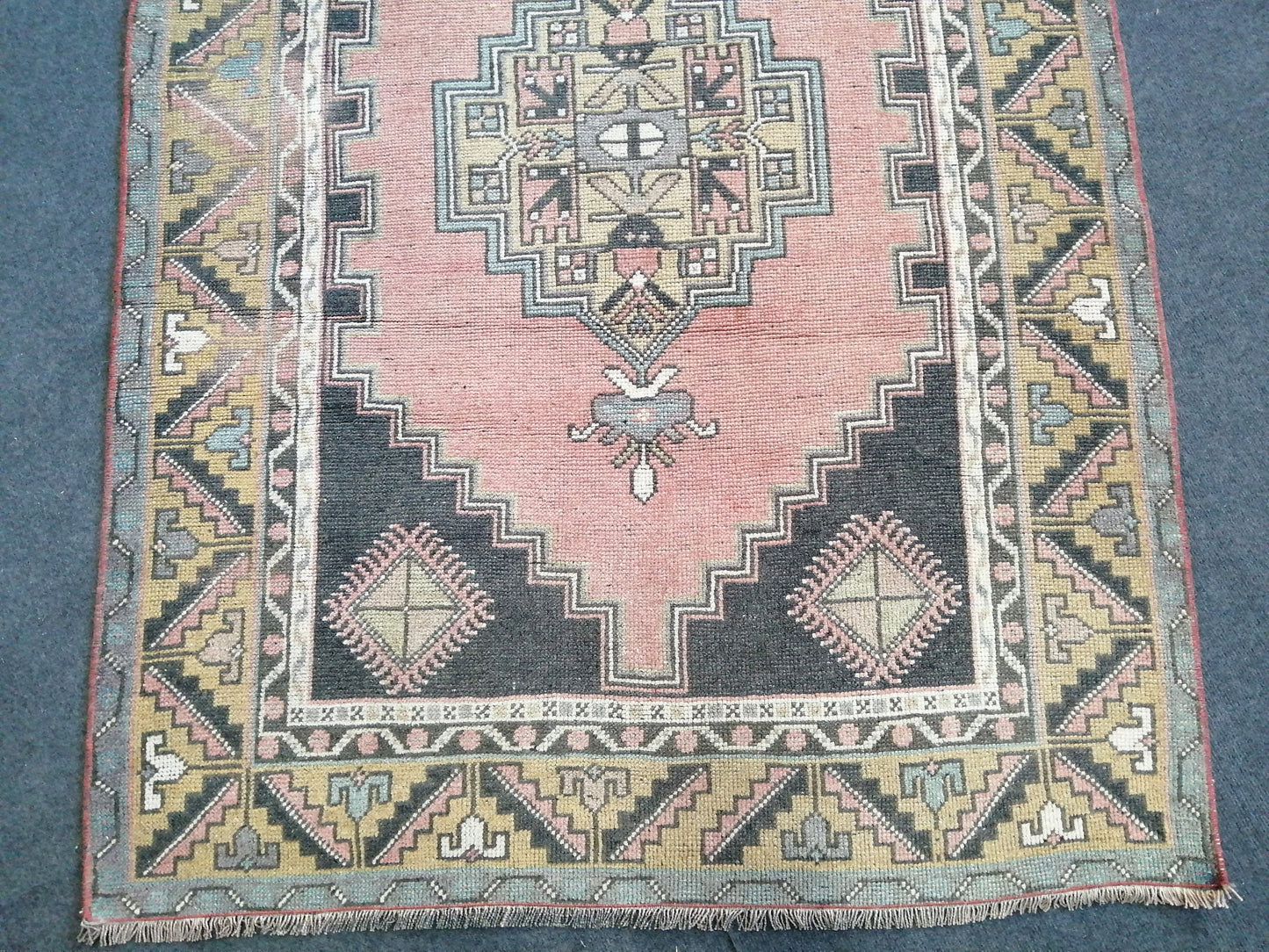 HandMade Rug 4 x7 Hand Crafted Rug, Rustic Rug, Turkish Rug, Farmhouse Rug, Vintage Rug, Wool Rug Hand Knotted Rug