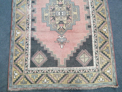 HandMade Rug 4 x7 Hand Crafted Rug, Rustic Rug, Turkish Rug, Farmhouse Rug, Vintage Rug, Wool Rug Hand Knotted Rug