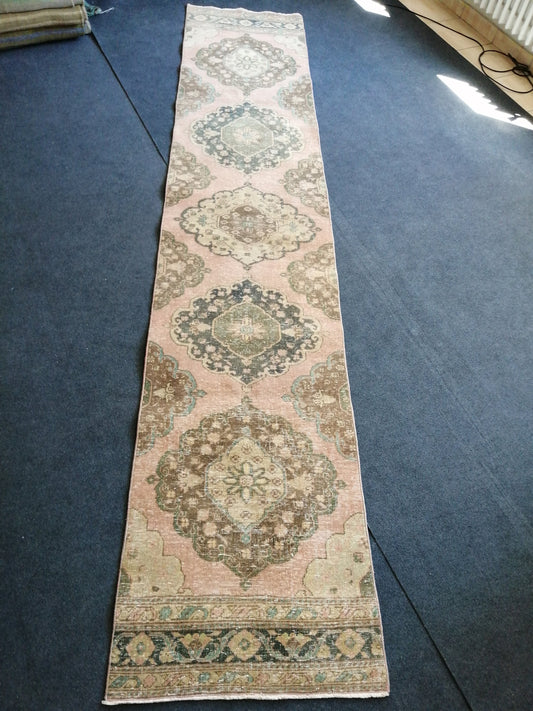 11.10 x 2.5 Oushak Runner Rug Turkish Runner Rug Vintage Runner Rug Hallway Runner Rug Kitchen Runner Rug Wool Runner Rug Wool Oushak Rug
