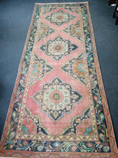 11.6 x 4.7 Oushak Runner Rug Turkish Runner Rug Vintage Runner Rug Hallway Runner Rug Kitchen Runner Rug Wool Runner Rug Wool Oushak Rug
