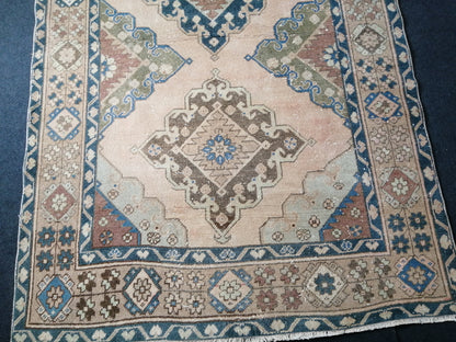 12.7 4.10 ft Oushak Runner Rug Turkish Runner Rug Vintage Runner Rug Hallway Runner Rug Kitchen Runner Rug Wool Runner Rug Wool Cream Rug