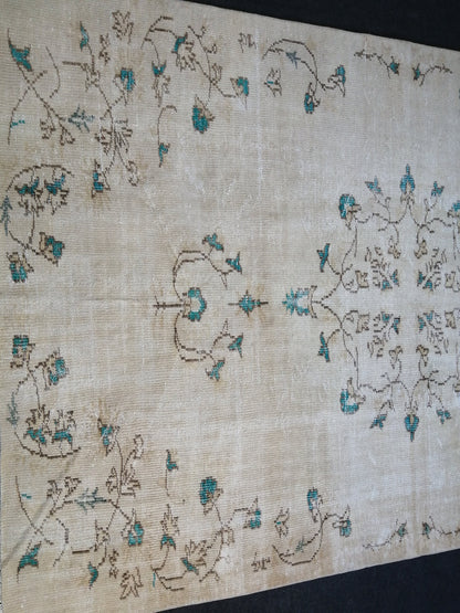 9.2 x 6 Vintage Rug TURKISH HAND MADE Rug Vintage Turkish Rug Oushak Rugs Muted Rug Turkish Oushak Rug, Vintage Oushak Rug 6x9 Wool Rug