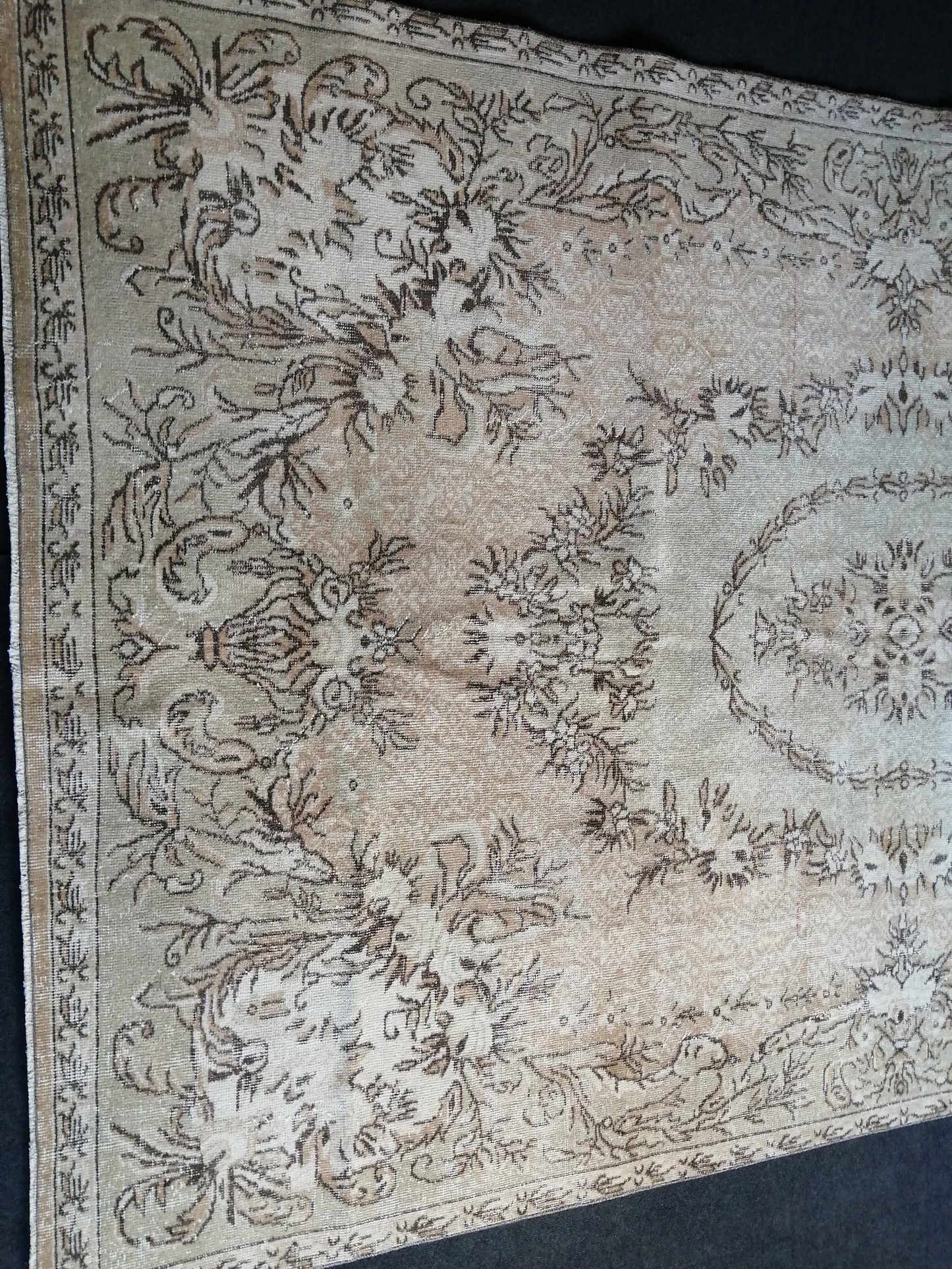6.7 x 10.2 OUSHAK RUG TURKISH Wool Rug Hand Made Rugs Vintage Turkish Rug