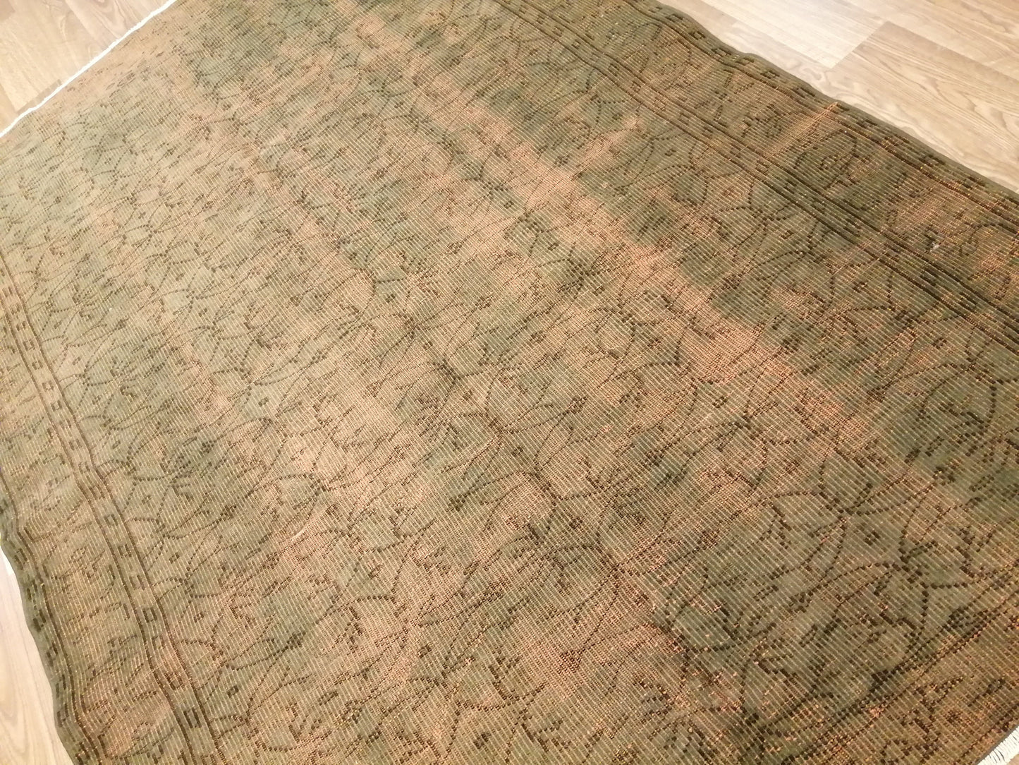 8.5 x 7.9 Rugs, OverDyed Hand Made Rug, Oushak Rug, Rustic Rug,Turkish Rug, Farmhouse Rug, Wool rug