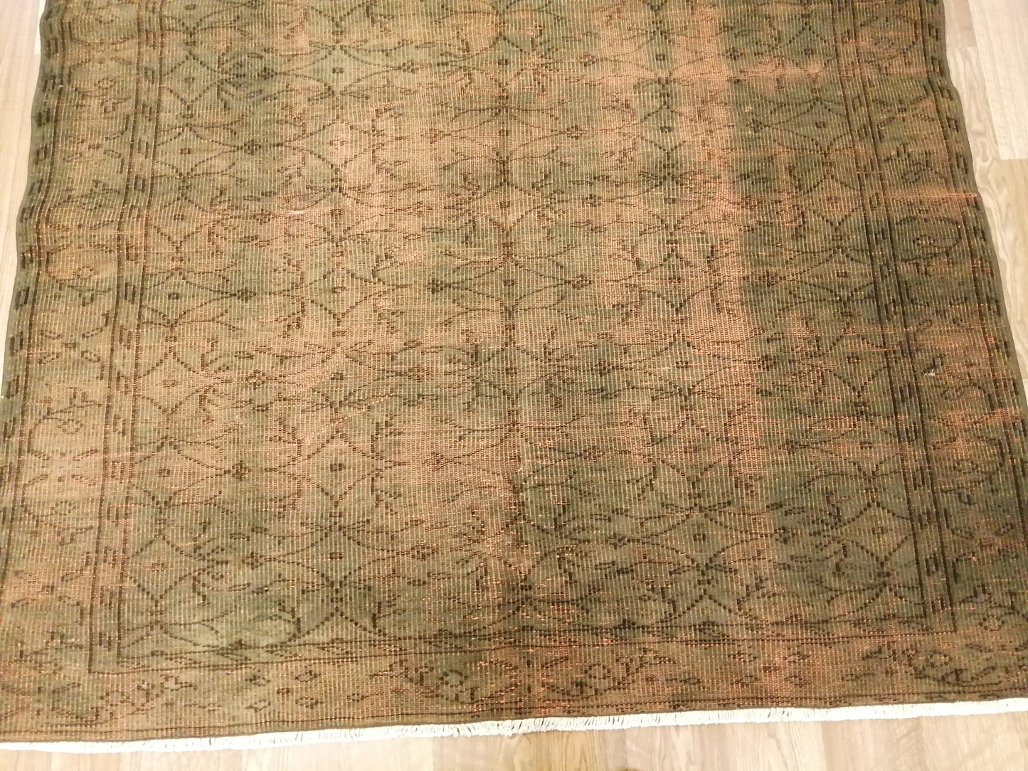 8.5 x 7.9 Rugs, OverDyed Hand Made Rug, Oushak Rug, Rustic Rug,Turkish Rug, Farmhouse Rug, Wool rug