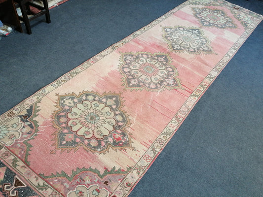 12 x 3.4 Oushak Runner Rug Turkish Runner Rug Vintage Runner Rug Hallway Runner Rug Kitchen Runner Rug Wool Runner Rug Oriental Runner Rug