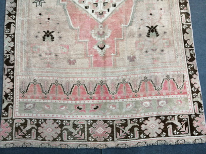 5.2 x 12 Oushak Runner Rug Turkish Runner Rug Vintage Runner Rug Hallway Runner Rug Muted Runner Rug Wool Runner Rug pink Oushak Rug