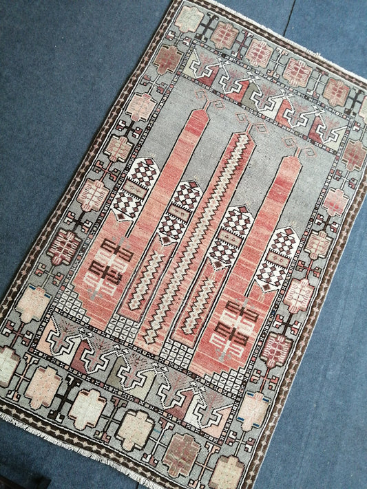 6 x 3.7 Turkish Rug, Vintage Oushak Rug, Farmhouse Rug, Vintage Rug, Hand Made Rug