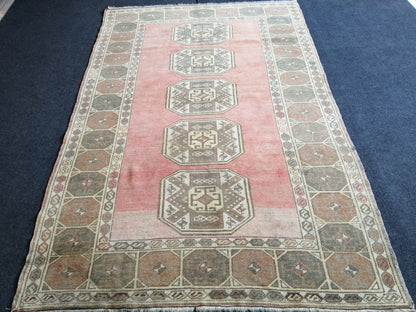 6.3 x 4 ft OUSHAK RUG TURKISH Oushak Rug Handmade Rugs Vintage Rug
