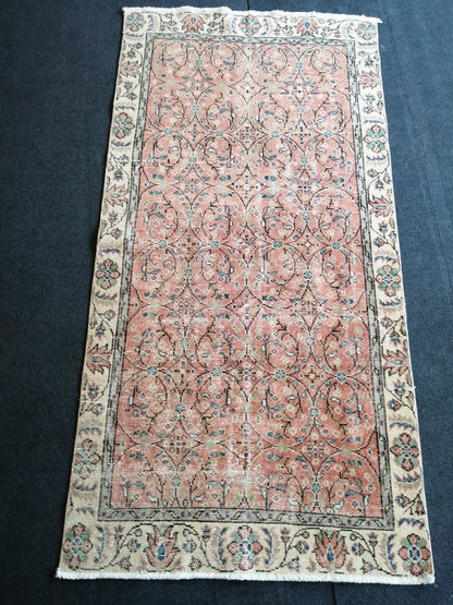 Hand Made Rug, Oushak Rug , Wool  Rug  Vintage Rug Floral Rug, Turkish Rug