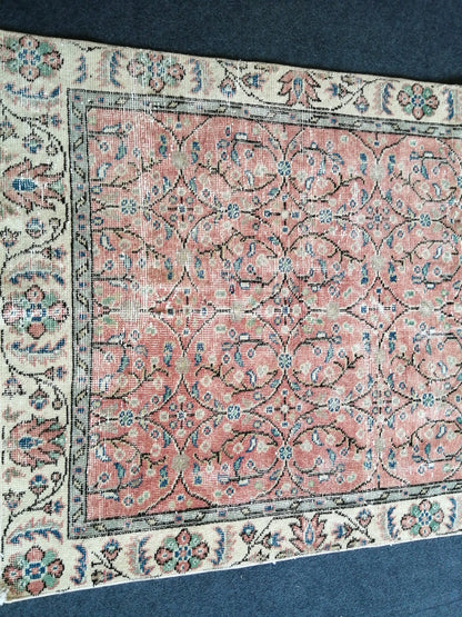 Hand Made Rug, Oushak Rug , Wool  Rug  Vintage Rug Floral Rug, Turkish Rug