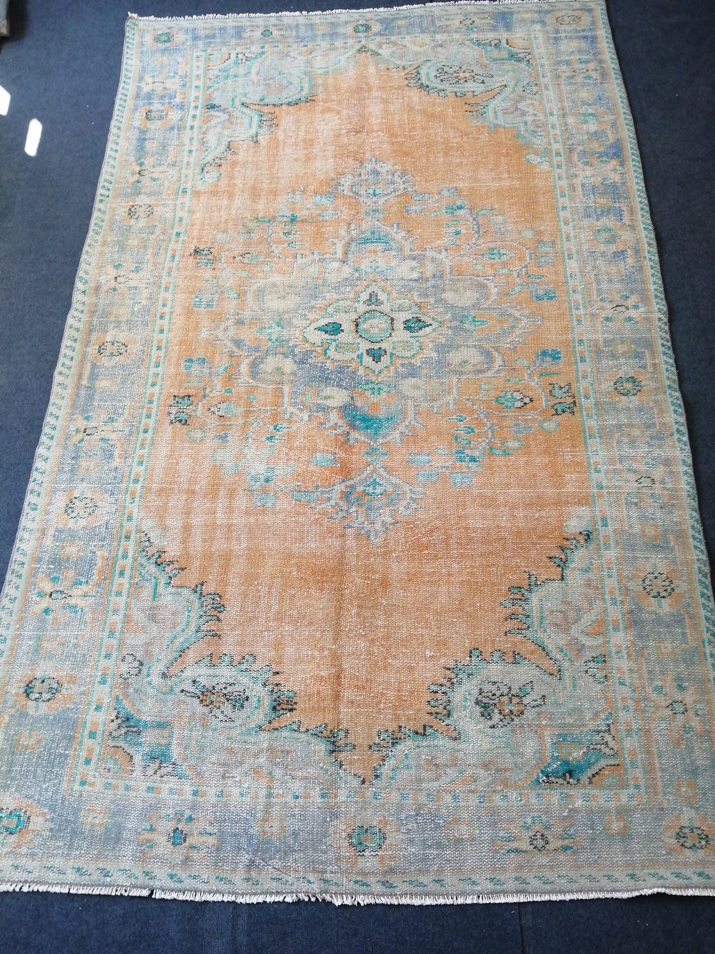 9.6 X 6 Vintage rugs, Turkish Oushak Rugs, Bohemian Rug, Living Room Rug, Oushak Rug, Hand woven Rug, Muted Wool Oushak Rug