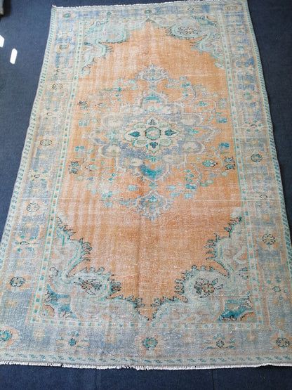 9.6 X 6 Vintage rugs, Turkish Oushak Rugs, Bohemian Rug, Living Room Rug, Oushak Rug, Hand woven Rug, Muted Wool Oushak Rug