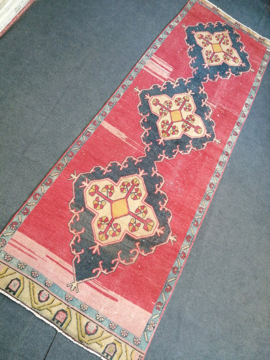 10.6 x 3.6 Oushak Runner Rug Turkish Runner Rug Vintage Runner Rug Hallway Runner Rug Kitchen Runner Rug Wool Runner Rug Wool Oushak Rug