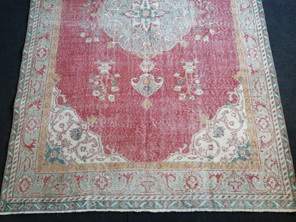 9.7 x 6.3 Vintage Rug TURKISH HAND MADE Rugs 10x6 Vintage Turkish Rug 6x10 Rug Large Turkish Oushak Rug, Vintage Oriental Rug Wholesale Rugs