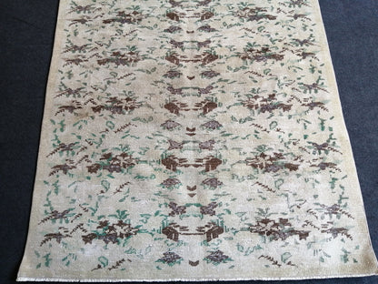 5 x 9.3 Floral Rug, Oushak Rug, Turkish Rug, Hand Made Rug,Oushak antique Rug,Hand woven Rug,Weaving Rug,Ethnic Rug,Kitchen Rug