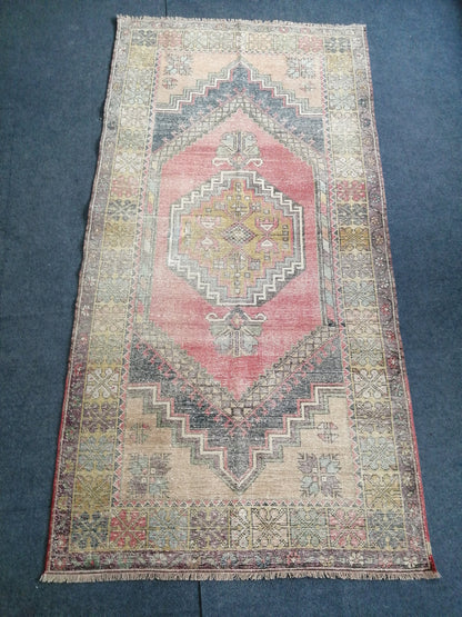 6.10 X 4  Muted Oushak Rug Turkish Rug Vintage Kitchen Rug Wool Runner Rug  Oushak Rug