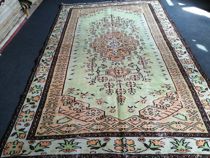 9.3 x 6 Turkish Rug, Oushak Rug, Wool Vintage Rug, Hand Made Rug  Oriental Rug