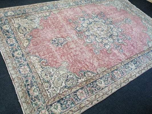 10.3 x 6.9 Vintage Rug, Oushak Rug, Turkish Rug, Livingroom Rug, Kitchen Rug, Handmade Wool Rug, Hand Knotted Rug