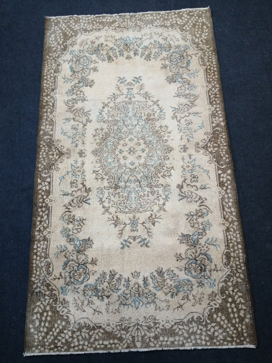 4 x 7.2 Oushak Rug Turkish Rug Vintage Rustic Rug Muted Rug Faded Rug