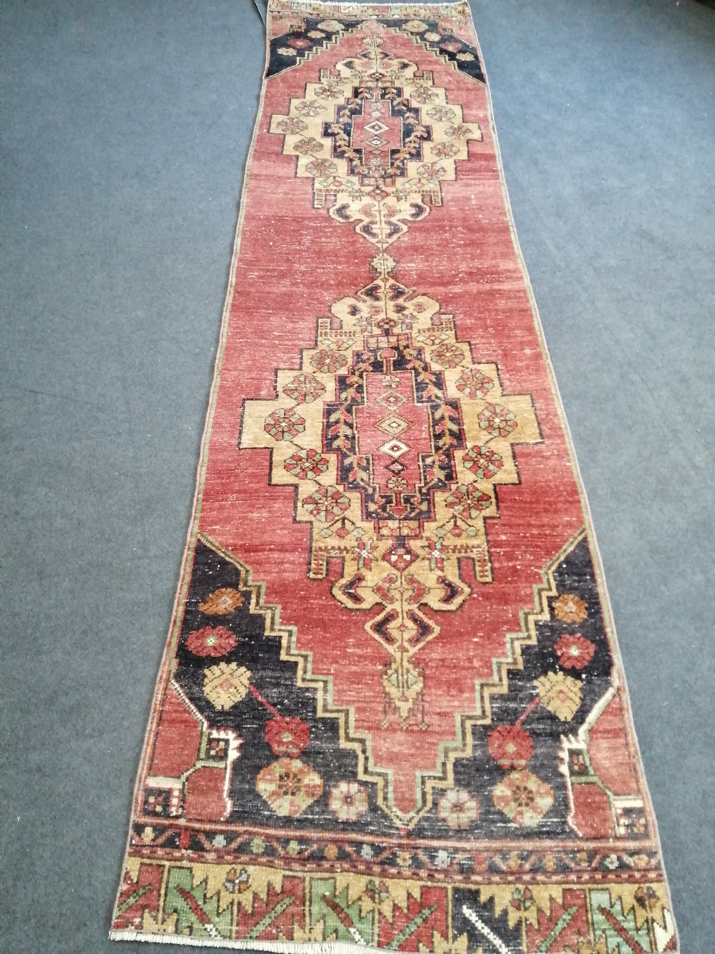 2.8 x 10.10 Vintage Runner Rugs Turkish Runner Rugs Oushak  Rug, Bohemian  RUNNER