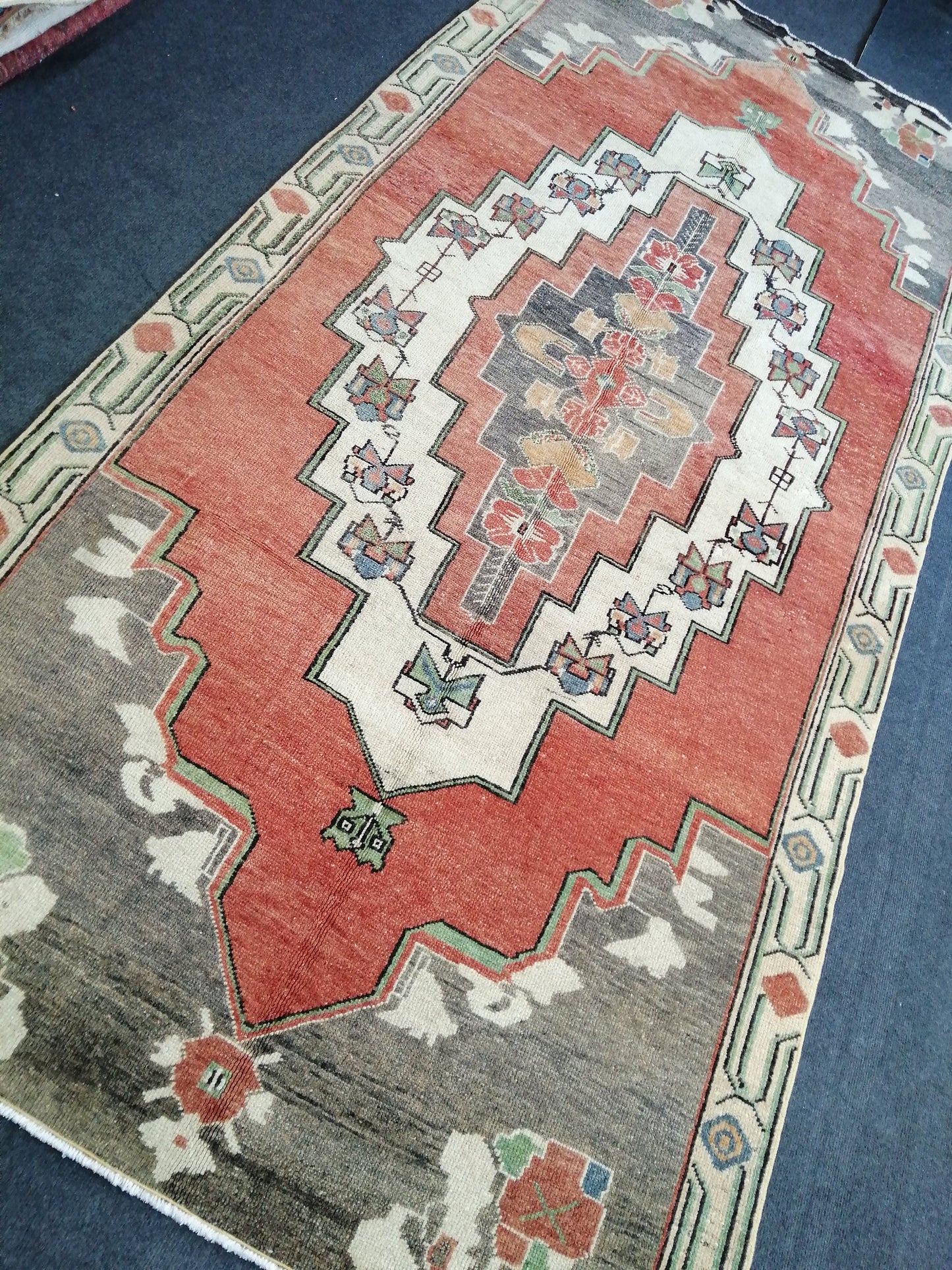 9.5 x 4.4 Oushak Rugs, Turkish Oushak Rug, Vintage  Rugs, Turkish Vintage Rug large wool rug