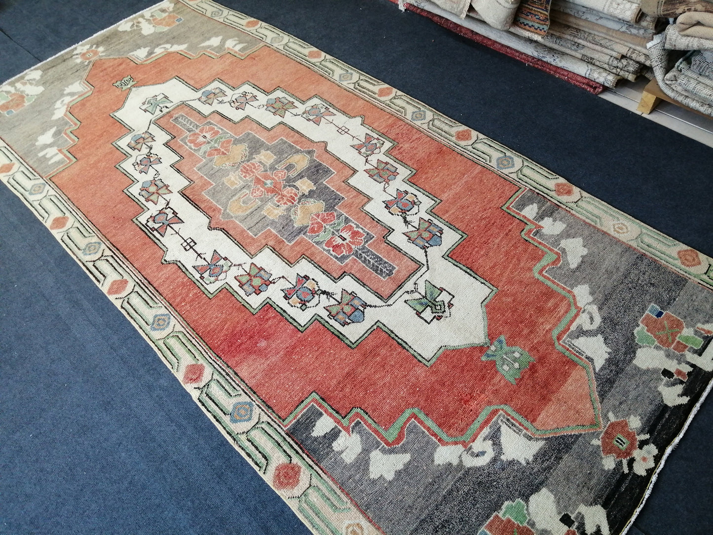 9.5 x 4.4 Oushak Rugs, Turkish Oushak Rug, Vintage  Rugs, Turkish Vintage Rug large wool rug