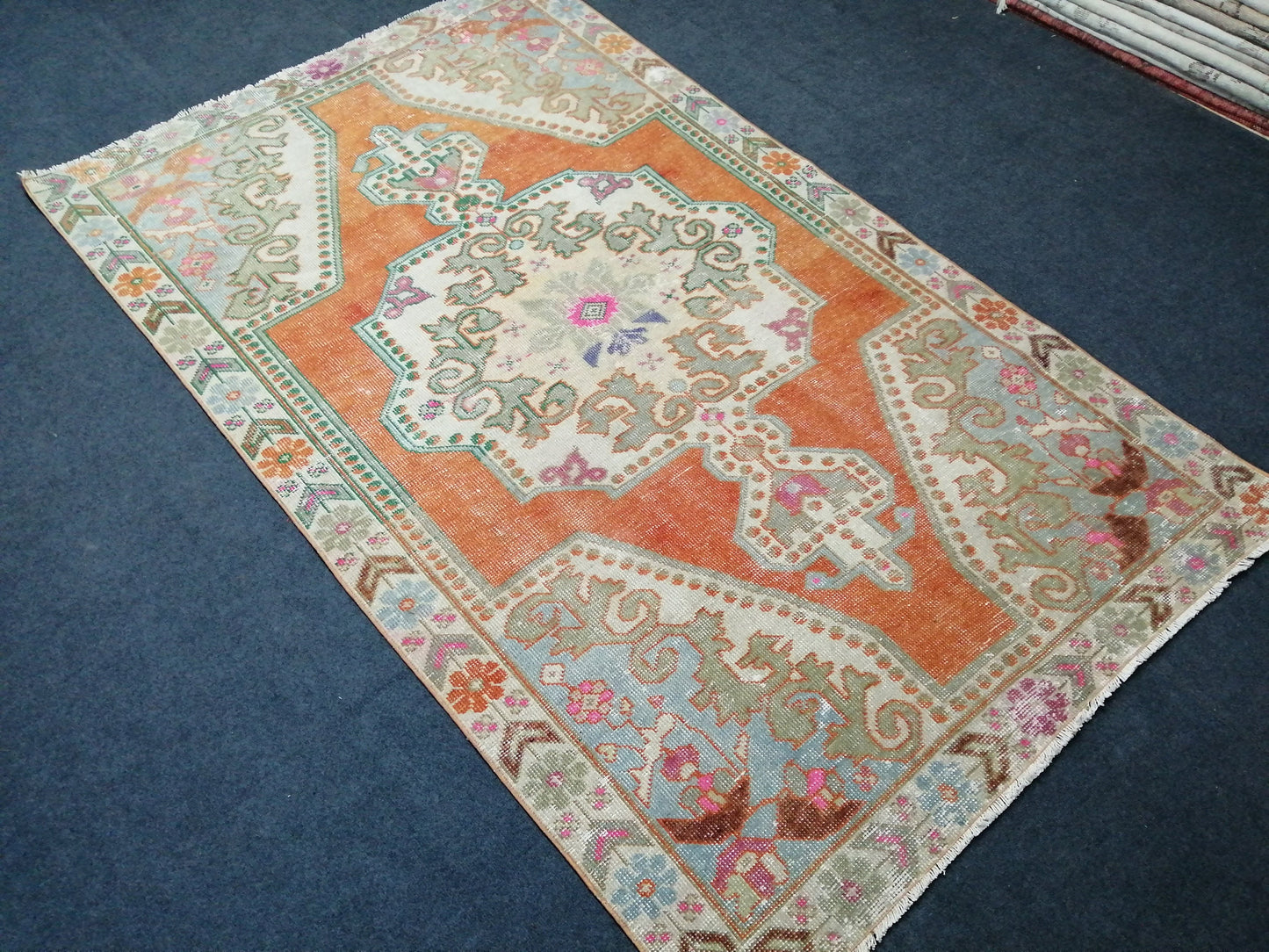 7.3 X 4.5 Rugs, Hand Made Rug, Oushak Rug, Rustic Rug, Bohemian Rug, Rug Runner, Turkish Rug, Farmhouse Rug, Vintage Rug, Wool rug