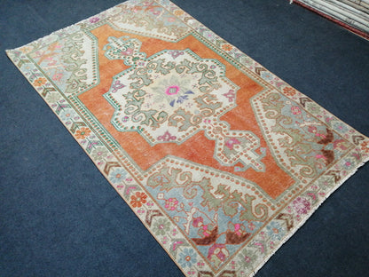 7.3 X 4.5 Rugs, Hand Made Rug, Oushak Rug, Rustic Rug, Bohemian Rug, Rug Runner, Turkish Rug, Farmhouse Rug, Vintage Rug, Wool rug