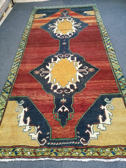 10.7 X 5 Rugs, Hand Made Rug, Oushak Rug, Rustic Rug, Bohemian Rug, Rug Runner, Turkish Rug, Farmhouse Rug, Vintage Rug, Wool rug