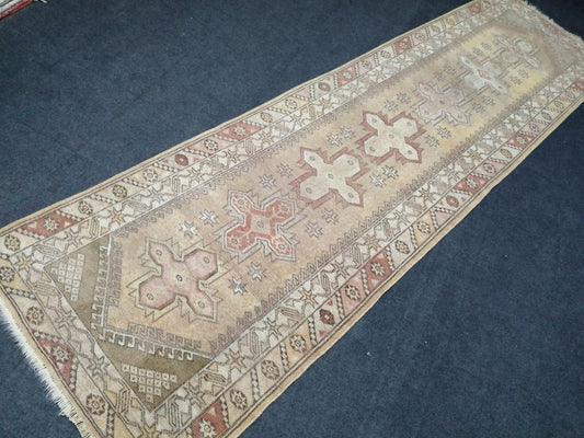 3x10 Muted Oushak Runner Rug Turkish Runner Rug Vintage Runner Rug Hallway Runner Rug Kitchen Runner Rug Wool Runner 2.10 x 10 Rug