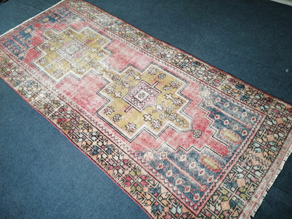 8.8 X 4 VINTAGE Rugs, Hand Made Rug, Oushak Rug, Rustic Rug, Bohemian Rug, Rug Runner, Turkish Rug, Farmhouse Rug, Vintage Rug, Wool rug