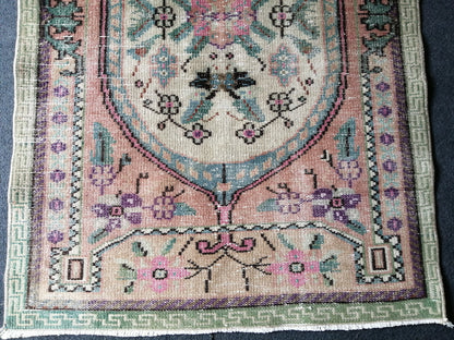 3 x 4.5  Vintage Rug,  TURKISH HANDMADE Rug, Vintage Turkish Rug, Oushak Rug, Turkish Oushak Rug, Vintage Handknotted Rug, Wool Rug