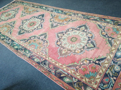 11.6 x 4.7 Oushak Runner Rug Turkish Runner Rug Vintage Runner Rug Hallway Runner Rug Kitchen Runner Rug Wool Runner Rug Wool Oushak Rug